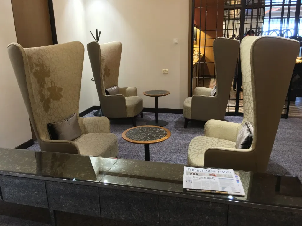 SQ's signature high-backed chairs shout Singapore Airlines